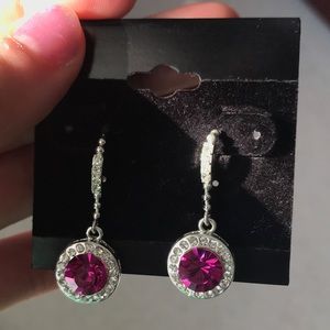 Pink gem earrings